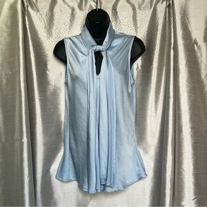Bar III Pussycat-Bow Blouse | Pale Blue | Sleeveless | NWT | Medium